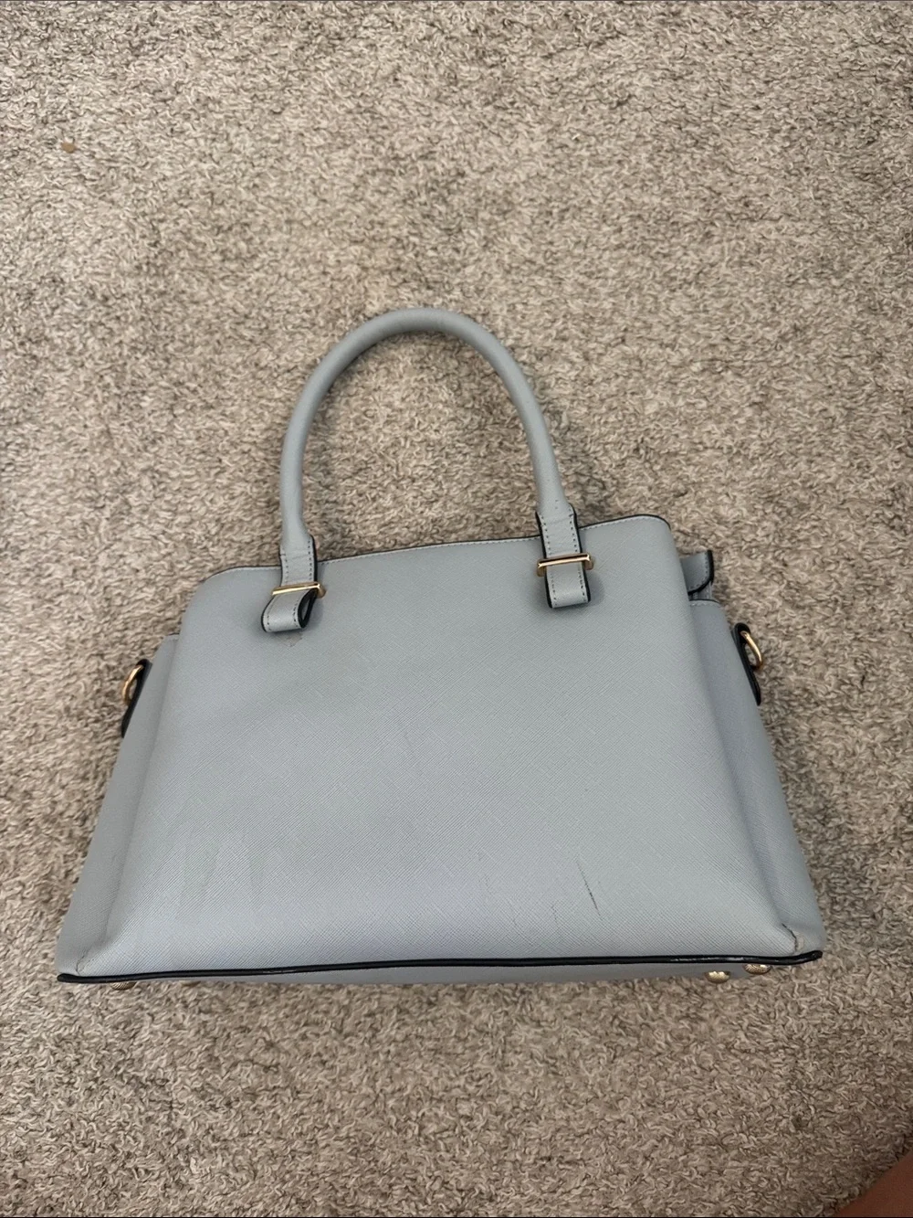 Classic Structured Tote Bag in Light Gray